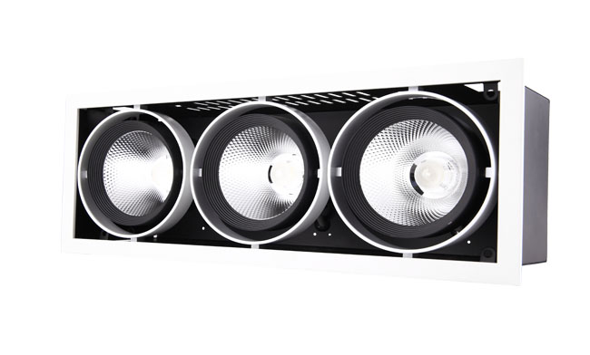 華輝照明G12系列45W三頭COB格柵射燈 華輝照明G12系列45W三頭COB格柵射燈