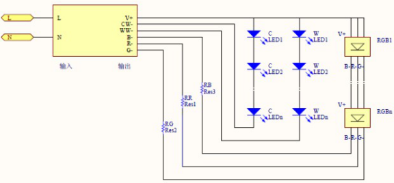 華輝控制器安裝、裝配、接線示意圖 線槽燈