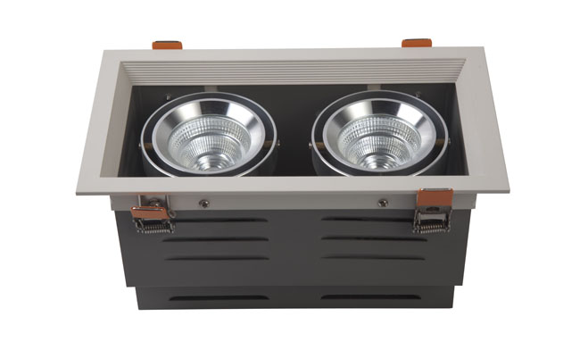 LED豆膽燈 18W 開(kāi)孔尺寸240x120mm LED雙頭格柵射燈 LED豆膽燈 18W 開(kāi)孔尺寸240x120mm LED雙頭格柵射燈