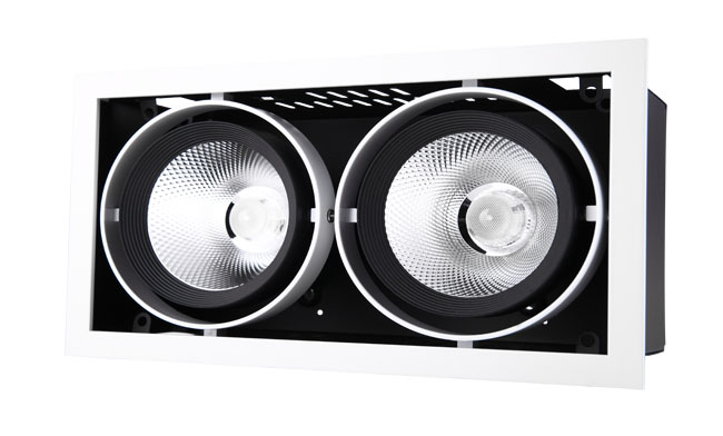 G12系列30W 雙頭COB格柵射燈 開孔尺寸265x140mm G12系列30W 雙頭COB格柵射燈 開孔尺寸265x140mm