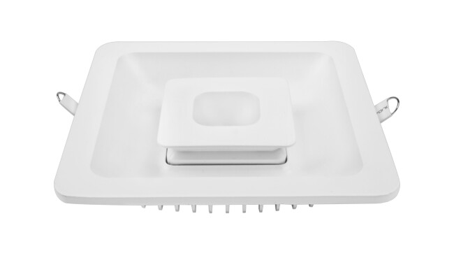 LED 24W雙色方形漫反射筒燈 開孔155*155mm 可分段控制光色 LED 24W雙色方形漫反射筒燈 開孔155*155mm 可分段控制光色