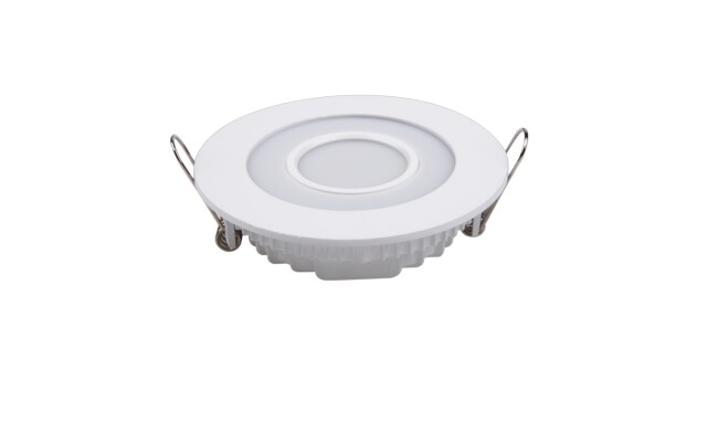 LED面板燈 7W圓形雙色面板燈 開孔Φ98mm 白光藍邊 可分段控制光色 LED面板燈 7W圓形雙色面板燈 開孔Φ98mm 白光藍邊 可分段控制光色