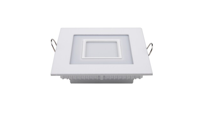 LED面板燈 7W方形雙色面板燈 開孔98x98mm 白光藍邊 可分段控制光色 LED面板燈 7W方形雙色面板燈 開孔98x98mm 白光藍邊 可分段控制光色